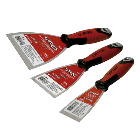 URREA Flexible putty knife and wire brush Set 3Pc 6500X